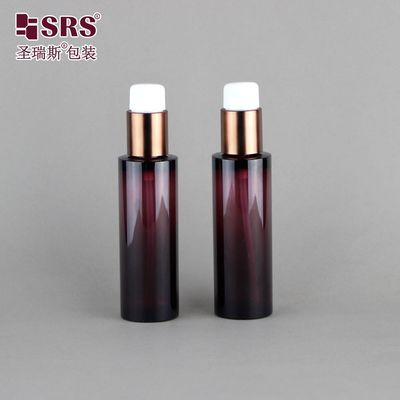 주문 50ml 투명 갈색 고급 로션 세움 펌프 화장품용 PET 병 online manufacture