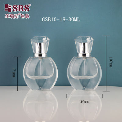 주문 다이아몬드 모양 모자 향수 빈 럭셔리 커스터마이징 1온스 유리 스프레이 병 online manufacture
