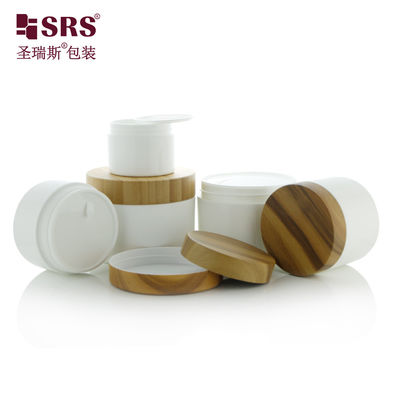주문 50g 100g 150g 200g 반짝이는 PP 용품 물 전송 인쇄와 함께 대나무 플라스틱 뚜?? 빈 용기 신체 스크럽 용품 online manufacture