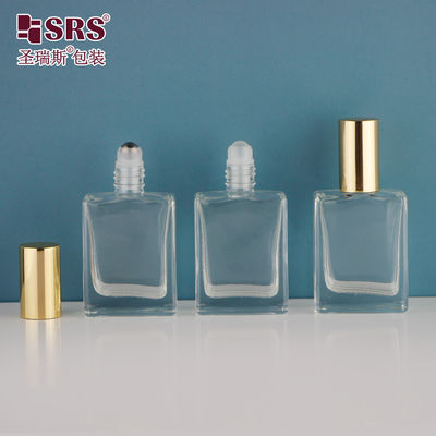 주문 정사각형 모양 두꺼운 벽 럭셔리 에센셜 오일 유리 롤 온 샘플 병 15ml online manufacture