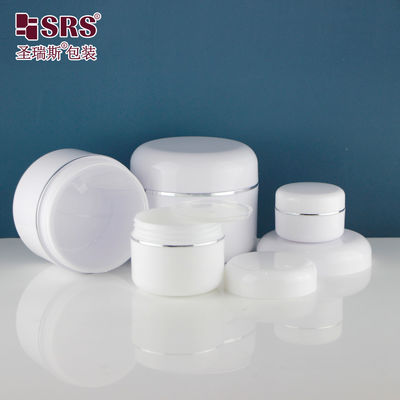 주문 출하 준비 백색 이중 벽 둥근 빈 화장품 크림 백색 플라스틱 병 50 ml online manufacture