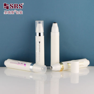 주문 10ml PP PCR 재활용 재료 플라스틱 사용자 정의 프레스 스타일 공기 없는 마사지 눈 세움 1/3 온스 롤 온 병 online manufacture