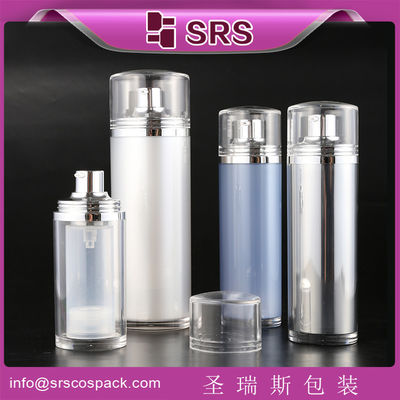 주문 SRS 30ml 50ml 100ml 타원형 화장품 포장 기초 펌프 공기가 없는 병 online manufacture