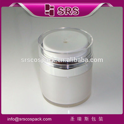 주문 Shengruisi 제조 핫 판매 둥근 아크릴 크림 얼굴 크림 펌프와 공기 없는 항아리 online manufacture
