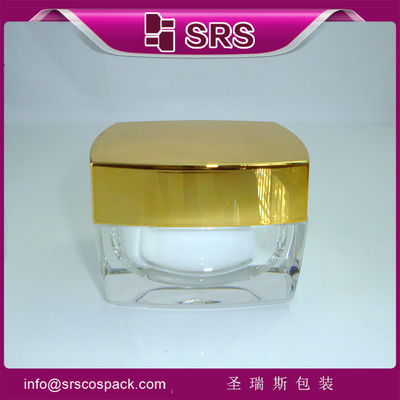 주문 SRS 중국 공급 업체 fanshion gloden 빈 아크릴 사각형 화장품 크림 용기 도매 online manufacture