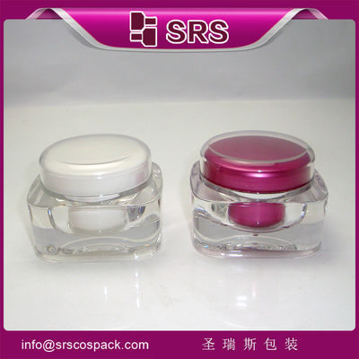 주문 SRS 중국산 사각형 아크릴 화장품 구형 뚜?? 이 있는 50g 빈 플라스틱 크림 그릇 online manufacture