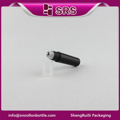 주문 병에 5ml 검은 색 향수 롤, 플라스틱 에센셜 오일 롤 병에 online manufacture