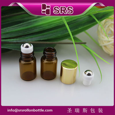 주문 1ml 2ml 귀여운 금속 구슬 유리 병,100% 누출 미니 유리 병에 롤 online manufacture