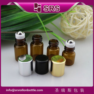 주문 금속 공과 함께 병에 1ml 2ml 유리 롤, 인기 미니 에센셜 오일 병 online manufacture