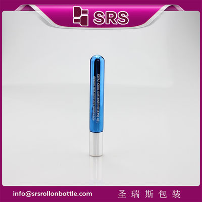 주문 10ml 금속화 된 파란색 유리 롤 병에 금속 구슬과 은 알루미늄 뚜?? 을 눈 세럽, 에센셜 오일 online manufacture