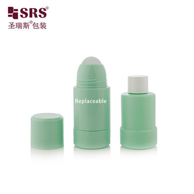 주문 50ml 75ml PP PCR 재활용 교체 가능한 이중 벽 롤러 롤러 데오도рант 병 online manufacture