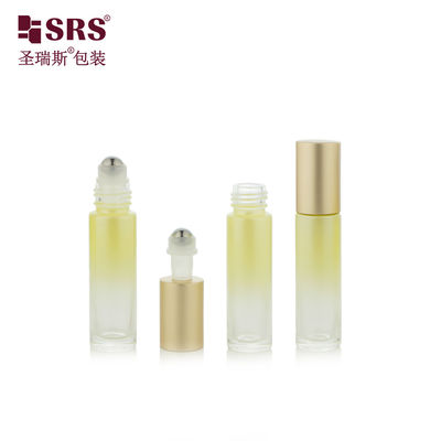 주문 10ml 페인트 커스텀 그라디언트 노란색 비어있는 에센셜 오일 롤 글라스 병 online manufacture