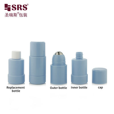 주문 비어있는 화장품 포장 롤러 볼 교체 가능한 PP PCR 50ml 롤 온 병 online manufacture