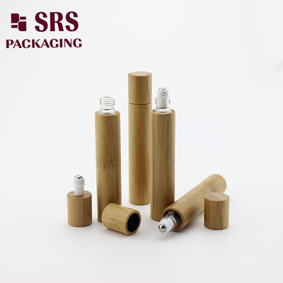 주문 15ml 럭셔리 실제 대나무 세러움 병 금속 공에 유리 내부 병 롤 online manufacture