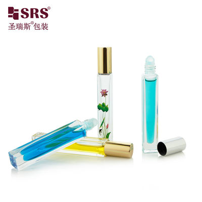 주문 3D 프린팅과 함께 병에 10ML 평면 모양 롤 꽃 롤러 볼 병 online manufacture