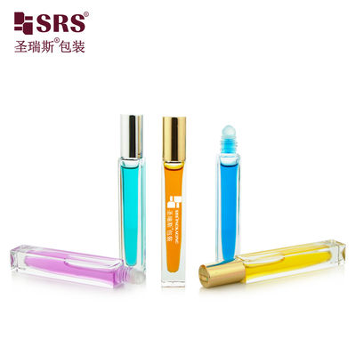 주문 정사각형 모양 맞춤 맑은 병 향수 오일 응용기 유리 롤 10ml online manufacture