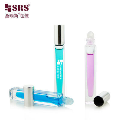 주문 정사각형 모양 맞춤 맑은 병 향수 오일 응용기 유리 롤 10ml online manufacture