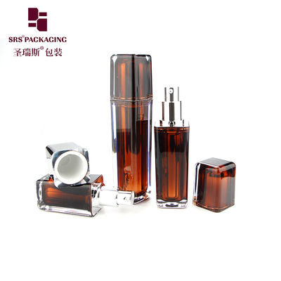 주문 L054 Shengruisi 30ml 50ml 고급 사각형 모양 금속화 된 플라스틱 로션 펌프 화장품 용 병 online manufacture