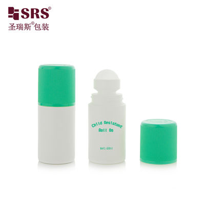 주문 RPPC1-60ML White Bottle With Green Injection Double End CRC Cap Ribbed For Deodorant Gel Pain Relief online manufacture
