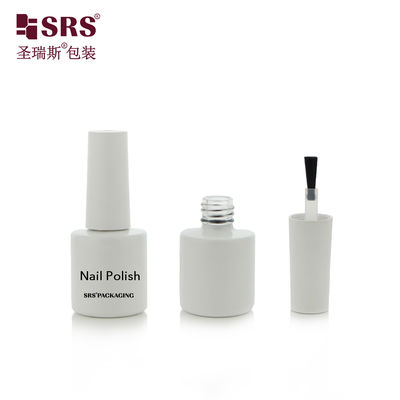 주문 DH-9A 8ML White Painted Glass Round Bottle With Brush For Nail Polish Remover Gel online manufacture