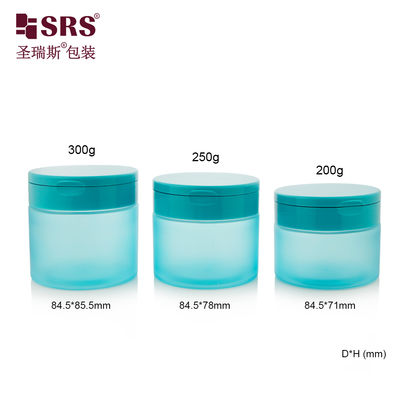 주문 PET007 200g 250g 300g Plastic PET Cream Jar With Flip Cap For Body Scrub Toner Pads Wirh Spoon online manufacture