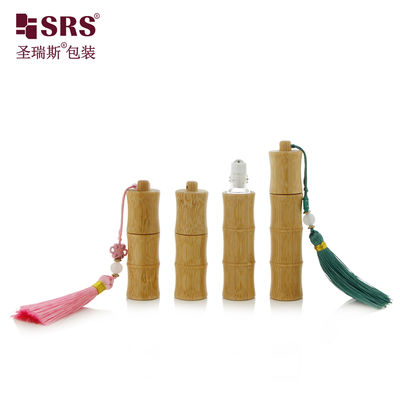 주문 BG-5ML 10ML 독특한 디자인 대나무 유리 향수 롤 컵에 갈고리 키 체인 online manufacture