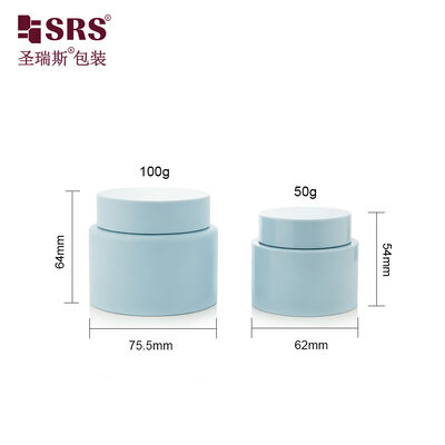 주문 SRSJL 50g 100g 빈 페인트 매트 블루 컬러 PP 크림 잔 컨테이너 사용자 정의 몸 스크럽 잔 online manufacture