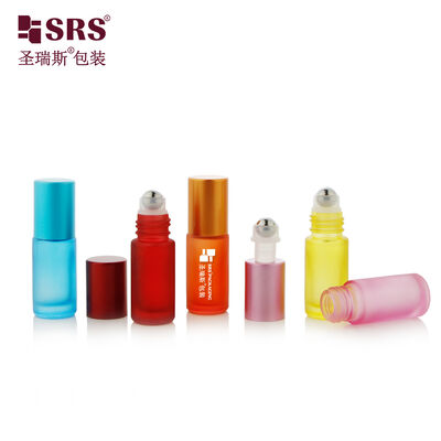 구입하다 5ml 도매 빈 맞춤 색상 유리 롤온 병 금속 볼 및 플라스틱 캡 여행용 향수 오일용 online manufacture