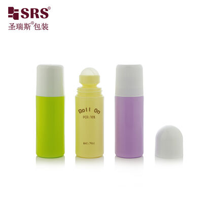 구입하다 75ml PP PCR 롤온 보틀 재활용 플라스틱 데오도란트 바디 마사지 오일 포장용 online manufacture