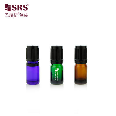 구입하다 SRS Amber Glass Roll On Bottle 5ml With Steel Gemstone Glass Ball For Essential Oil online manufacture