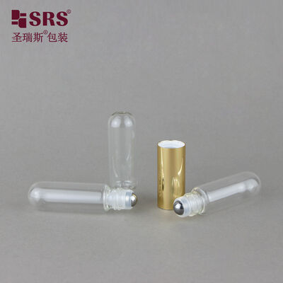 구입하다 5ml+5ml 라운드 헤드 2 in 1 듀얼 튜브 유리 롤온 병, 양면 롤러 병 (큐티클 오일, 에센셜 오일용) online manufacture