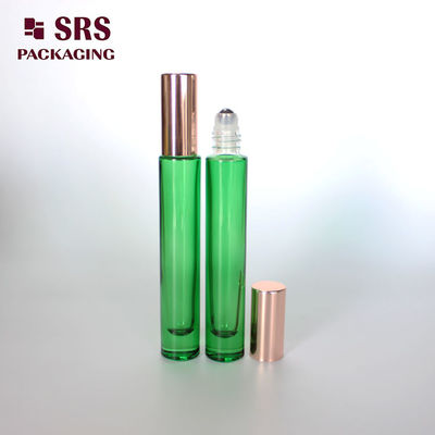 주문 10ml 투명한 녹색 두꺼운 벽 유리 롤을 향유 병에 online manufacture