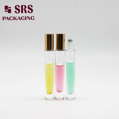 주문 10ml 투명한 두꺼운 바닥 유리 롤러 금속 구슬 병 향수 기름을 위해 online manufacture