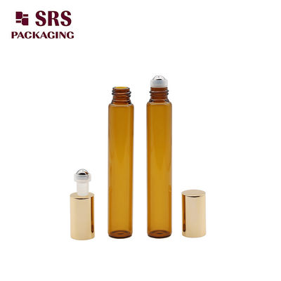 주문 10ml 럭셔리 얇은 벽 주머니 여행 크기 에센셜 오일 앰버 유리 롤러 병 online manufacture