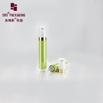 주문 금속화 된 녹색 반짝이는 플라스틱 공기 없는 눈 크림 화장품 병에 10 ml 롤 online manufacture