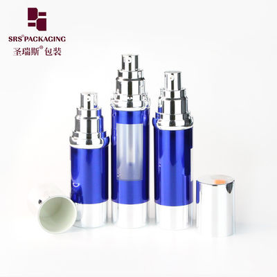 주문 15ml 30ml 50ml 스탬핑 블루 플라스틱 얼굴 에센스 로션 새로운 공기 없는 병 online manufacture