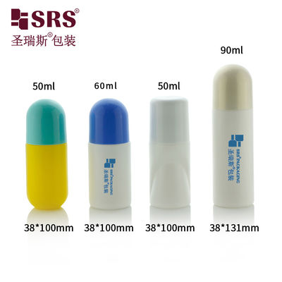 주문 50ml 60ml 90ml 큰 사이즈 PP PCR 사용자 지정 색상 재활용 친환경 롤 오브 디오더런트 병 online manufacture