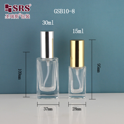 정면 우아한 분배기 얇은 안개 고급 손 세제 용기 15ml 30ml 유리 스프레이 병