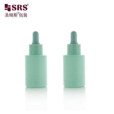 소매 주문 페인트 컬러 유리 둥글 얼굴 에센스 고급 드롭퍼 병 30ml