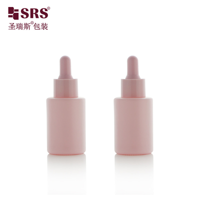 귀여운 둥근 유리 병 향수 에센셜 오일 분홍색 드립퍼 병 30ml