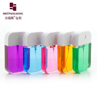 도매 주머니 크기 투명한 PETG 플라스틱 향수 포장 사각형 전화 안개 스프레이 병 50ml
