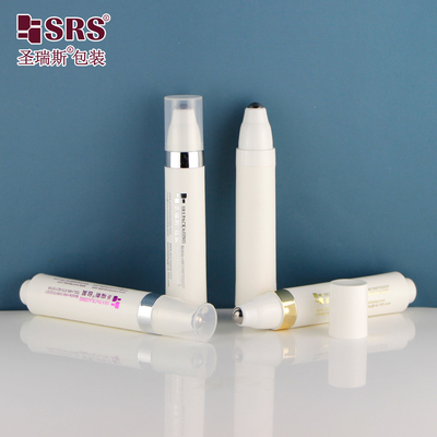 10ml PP PCR 재활용 재료 플라스틱 사용자 정의 프레스 스타일 공기 없는 마사지 눈 세움 1/3 온스 롤 온 병