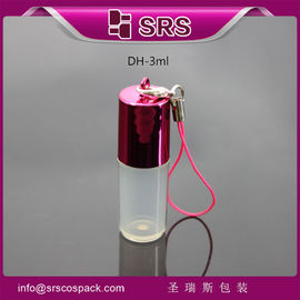 SRS 무료 샘플 3ml 금속화 된 뚜?? 과 갈고리 작은 플라스틱 롤에 주머니 크기의 병