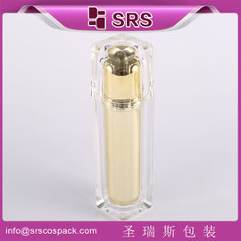 Shengruisi 30ml 50ml 고급 사각형 모양 금속화 플라스틱 로션 펌프 화장품 용 병