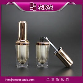 SRS 소매 고급 빈 정면 8ml 플라스틱 손톱 록 병 금색 붓 뚜??