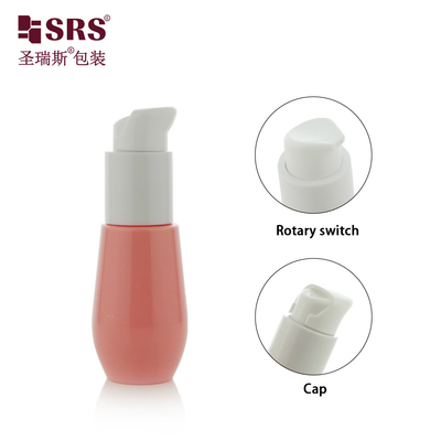 30ml Cute Injection Custom Color Plastic Recycled U Shape Bottom Lotion Pump 분홍색 PET 병