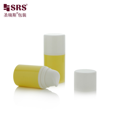 15ml 30ml 럭셔리 하얀 반짝이는 PP PCR 친환경 로션 펌프 병 공기 없는 병 50ml