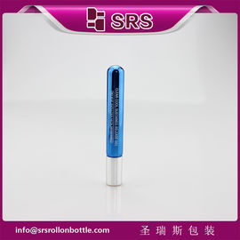 10ml 금속화 된 파란색 유리 롤 병에 금속 구슬과 은 알루미늄 뚜?? 을 눈 세럽, 에센셜 오일