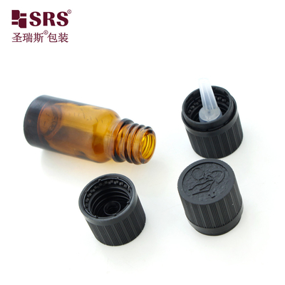 CRC 어린이 저항 캡과 빈 화장품 유리 병 앰버 10 ml 에센셜 오일 병