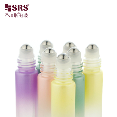 둥글 유리 고급 빈 휴대용 에센셜 오일 롤 온 병 10ml